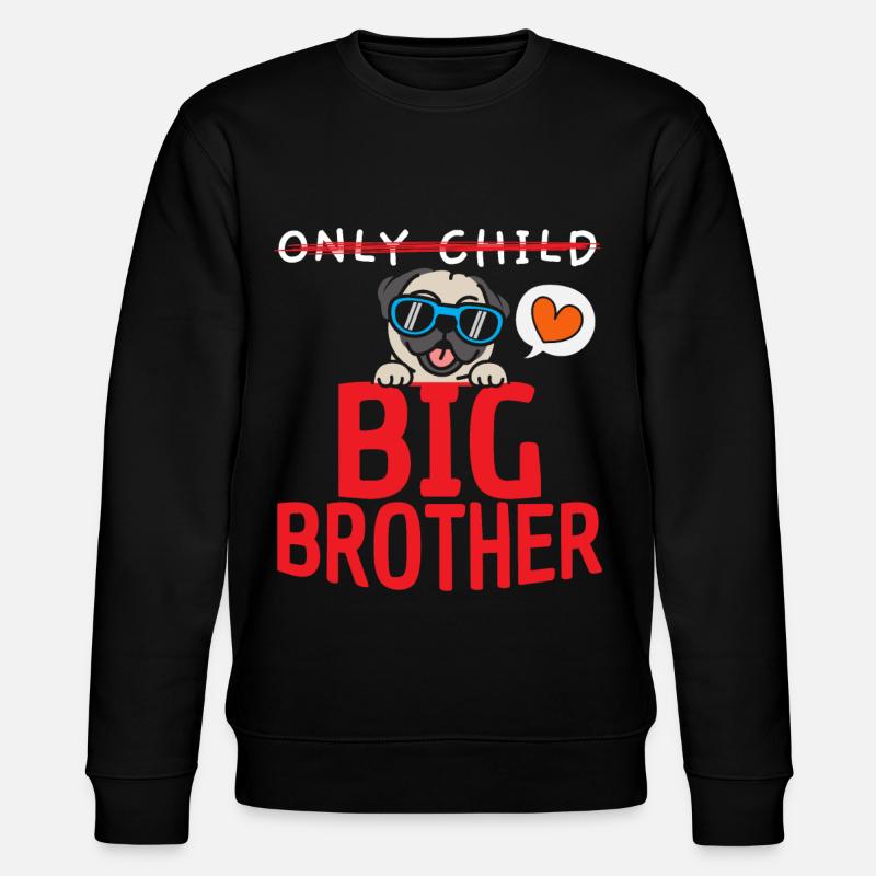 Kein Einzelkind Großer Bruder - Stanley/Stella Unisex Bio-Sweatshirt CHANGER  - Schwarz
