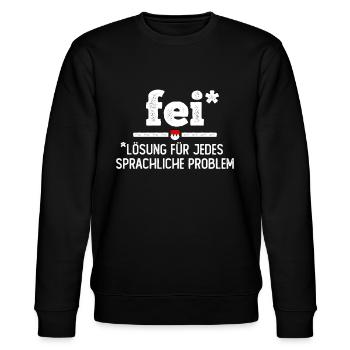 Franken Fei Fränkisch Lieblingswort Frankenland - Stanley/Stella Unisex Bio-Sweatshirt CHANGER  - Schwarz - Vorne - Nik (191cm) & Marisol (170cm)