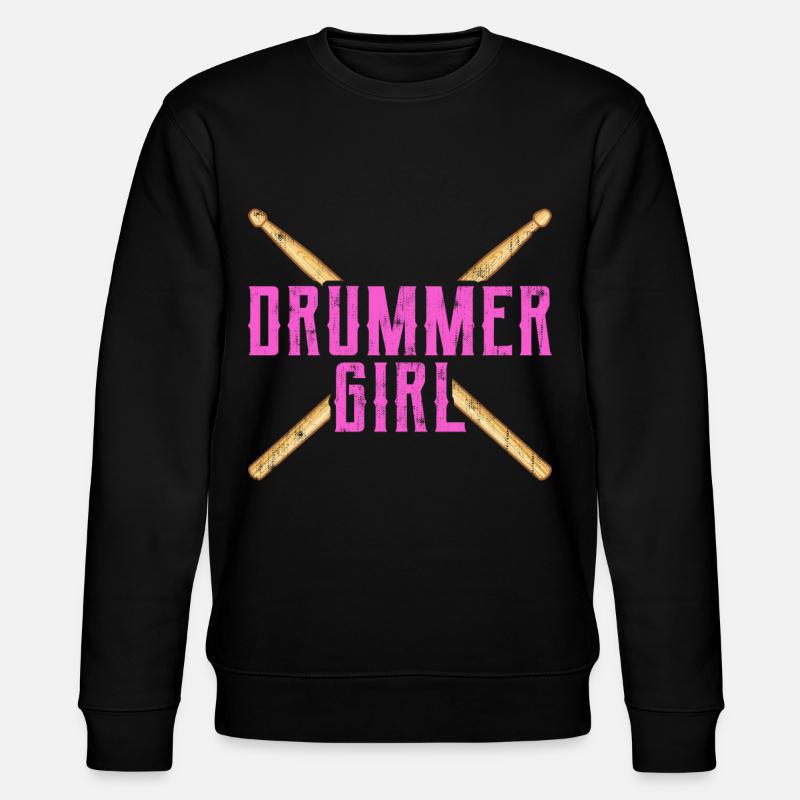 Drummer Girl / Drummer Drummer Gift - Stanley/Stella CHANGER Unisex Organic Sweatshirt - black