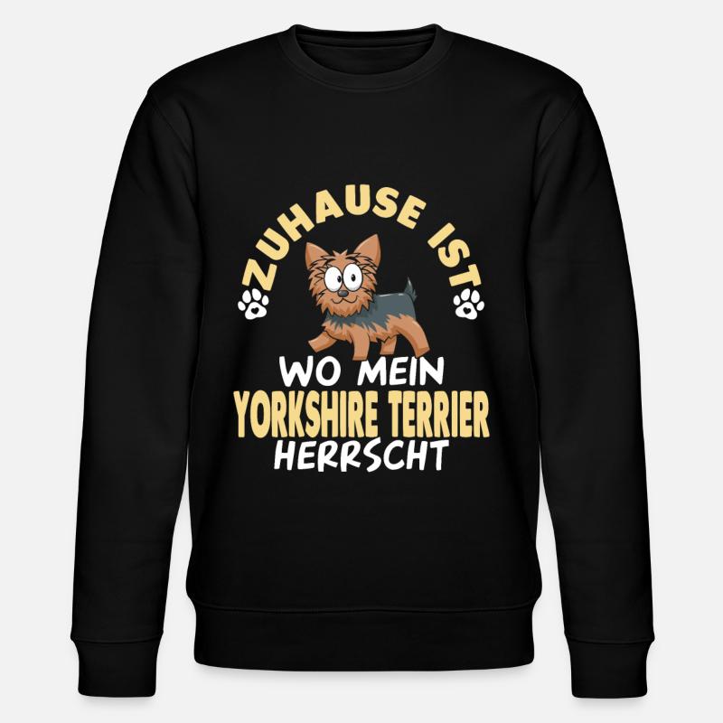 Yorkshire Terrier Hunde - Stanley/Stella Unisex Bio-Sweatshirt CHANGER  - Schwarz
