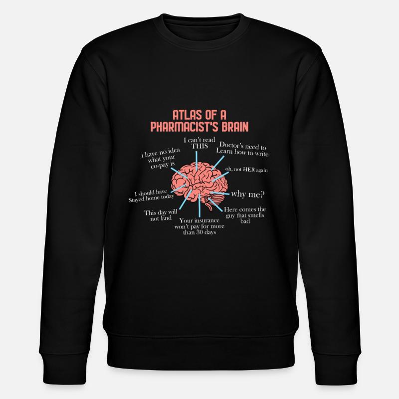 Pharmacist Brain Tech Medical Pharmacy - Stanley/Stella CHANGER Unisex Organic Sweatshirt - black
