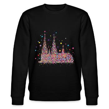 Köln Dom Karneval Konfetti Fasching Geschenk - Stanley/Stella Unisex Bio-Sweatshirt CHANGER  - Schwarz - Vorne - Nik (191cm) & Marisol (170cm)