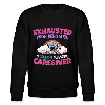 Pflegekraft Krankenschwester Aide Pflegekraft - Stanley/Stella Unisex Bio-Sweatshirt CHANGER  - Schwarz - Vorne - Nik (191cm) & Marisol (170cm)