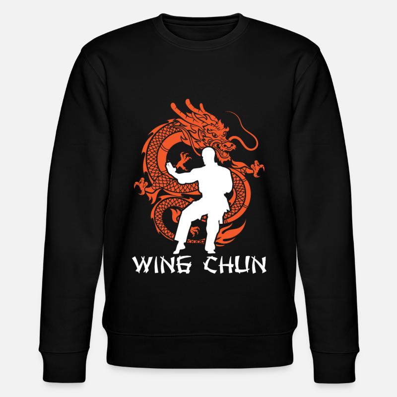 Wing Chun Drache Kämpfer - Stanley/Stella Unisex Bio-Sweatshirt CHANGER  - Schwarz
