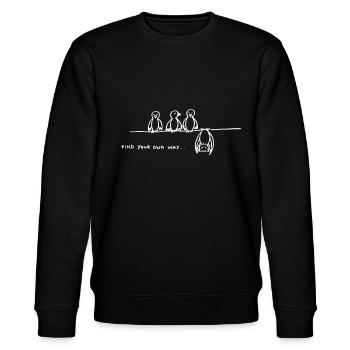 Fledermaus Motivation Chill Relax Be Different - Stanley/Stella Unisex Bio-Sweatshirt CHANGER  - Schwarz - Vorne - Nik (191cm) & Marisol (170cm)