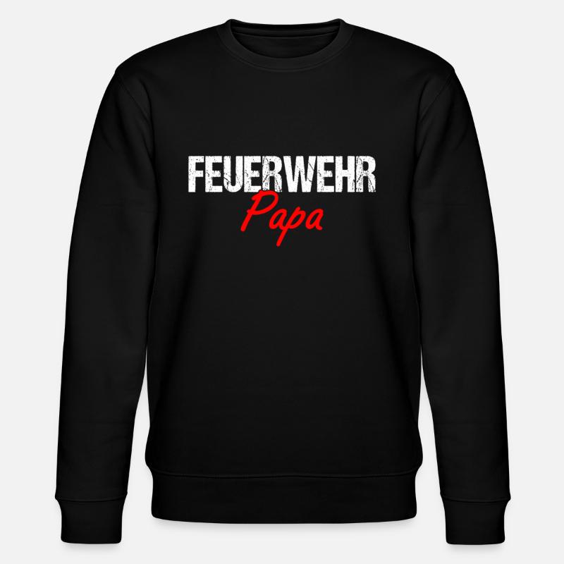 Feuerwehr Papa - Stanley/Stella Unisex Bio-Sweatshirt CHANGER  - Schwarz