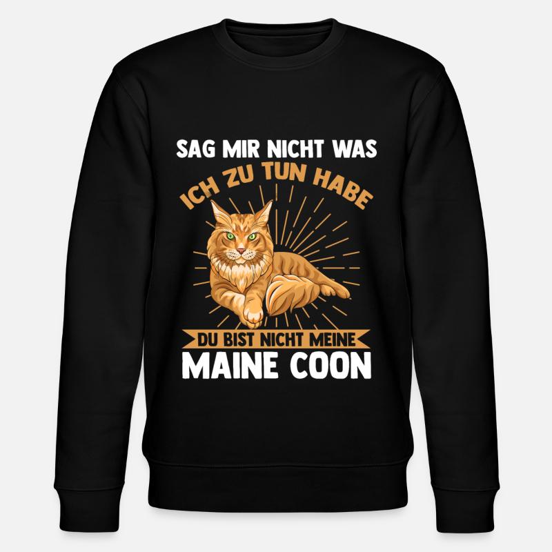 Maine Coon Kater Katzen - Stanley/Stella Unisex Bio-Sweatshirt CHANGER  - Schwarz
