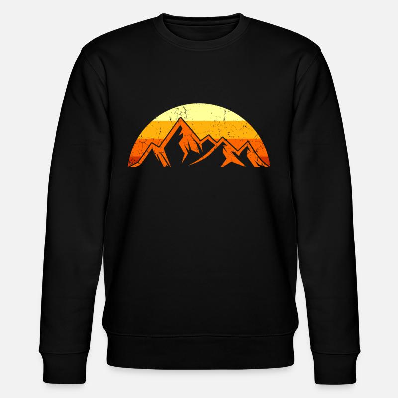 Mountains Retro - Stanley/Stella CHANGER Unisex Organic Sweatshirt - black