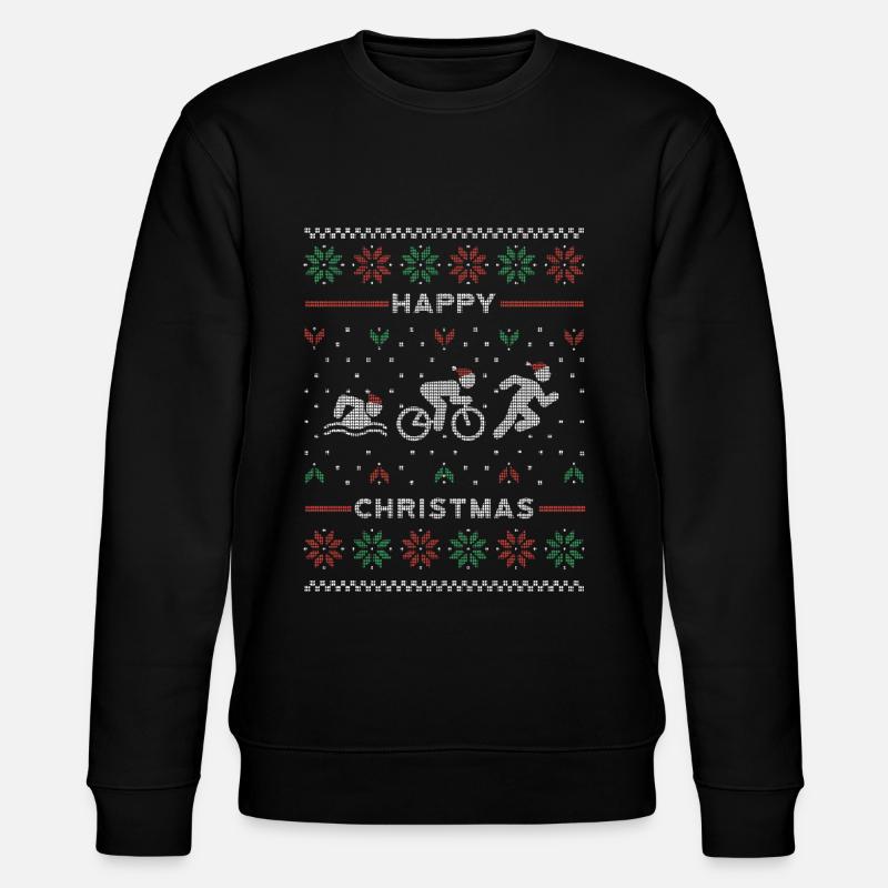 Triathlon Ugly Weihnachten sweater - Stanley/Stella Unisex Bio-Sweatshirt CHANGER - Schwarz
