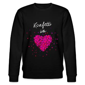 Konfetti im Herzen Fasching Karneval Konfetti - Stanley/Stella Unisex Bio-Sweatshirt CHANGER  - Schwarz - Vorne - Nik (191cm) & Marisol (170cm)