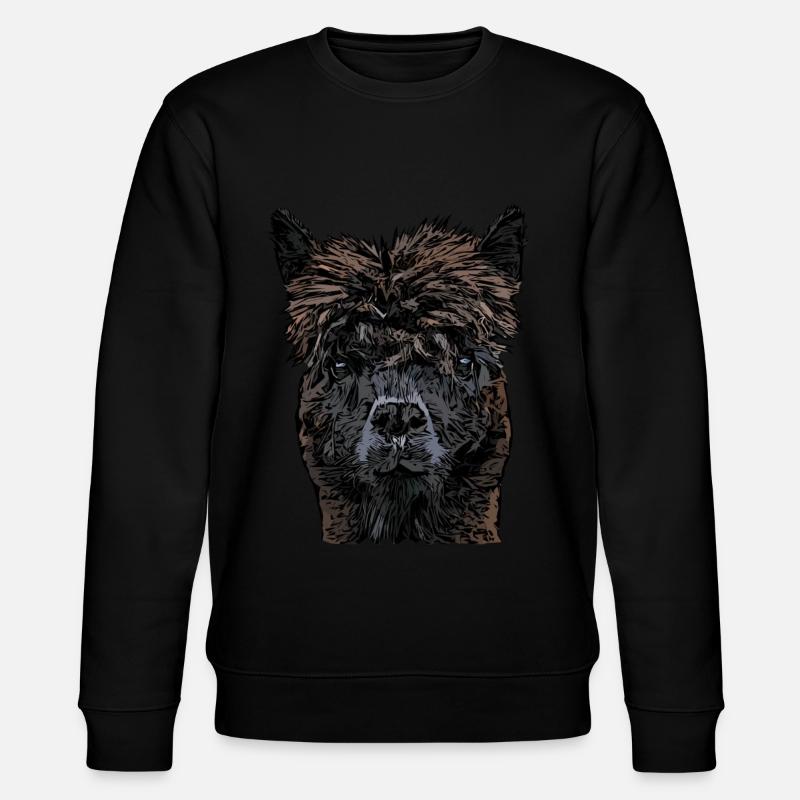Visage d’animal lama - Sweat bio CHANGER Stanley/Stella Unisexe - noir