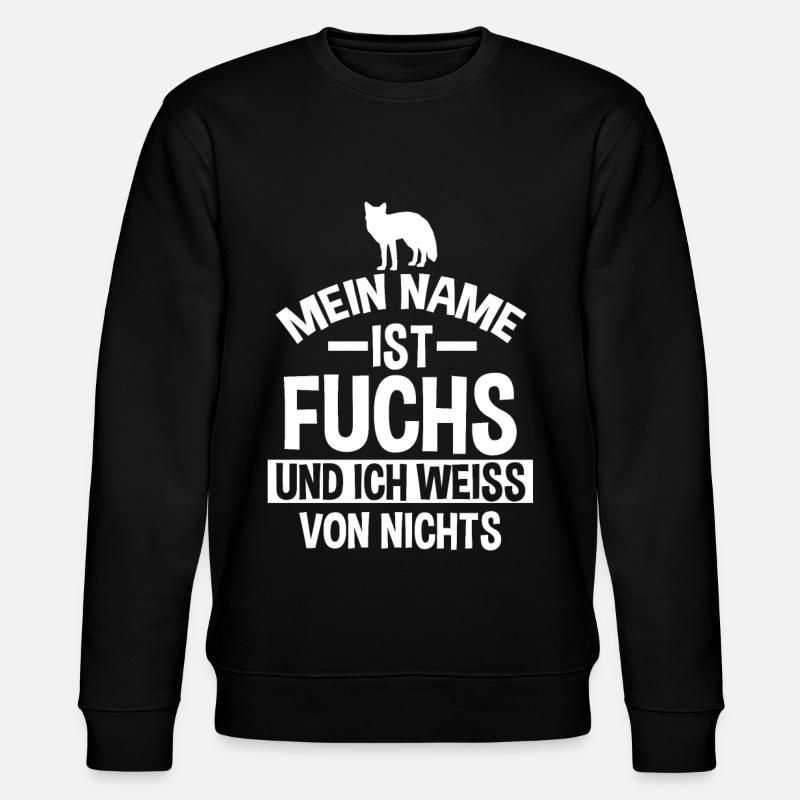Waltier Waldbewohner Fuchs - Stanley/Stella Unisex Bio-Sweatshirt CHANGER  - Schwarz