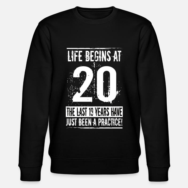 20th birthday - Stanley/Stella CHANGER Unisex Organic Sweatshirt - black