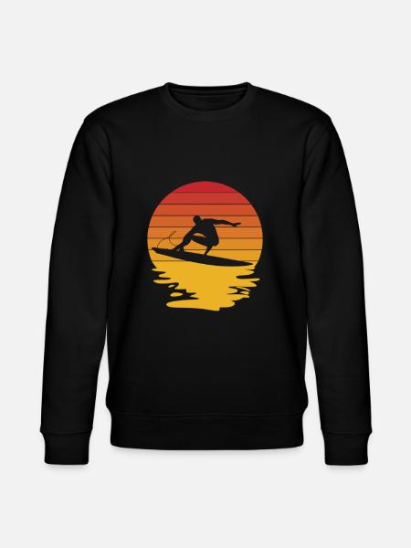 Surfing Surfboard Surfer Surfboard Surfing - Stanley/Stella CHANGER Unisex Organic Sweatshirt - black