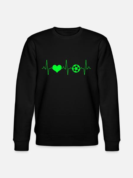 Football Heartbeat - Stanley/Stella CHANGER Unisex Organic Sweatshirt - black