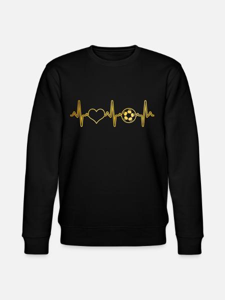 Football Heartbeat - Stanley/Stella CHANGER Unisex Organic Sweatshirt - black