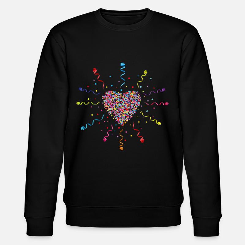 Konfetti im Herzen Fasching Karneval - Stanley/Stella Unisex Bio-Sweatshirt CHANGER  - Schwarz