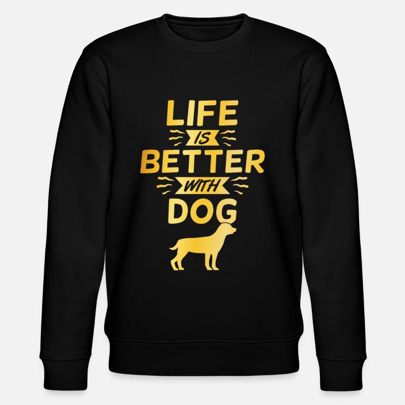 stolzer Hundebesitzer Spruch - Stanley/Stella Unisex Bio-Sweatshirt CHANGER - Schwarz
