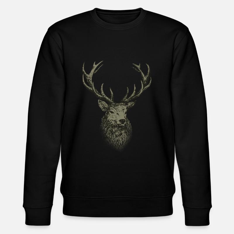 Hunter Shirt Homme Chasse Cerf - Sweat bio CHANGER Stanley/Stella Unisexe - noir