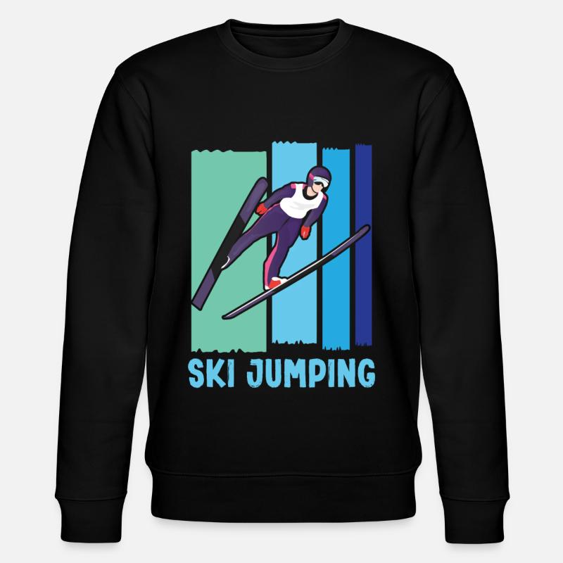 Ski Springen Skispringen - Stanley/Stella Unisex Bio-Sweatshirt CHANGER  - Schwarz