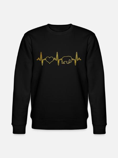 Elephant Heartbeat - Stanley/Stella CHANGER Unisex Organic Sweatshirt - black