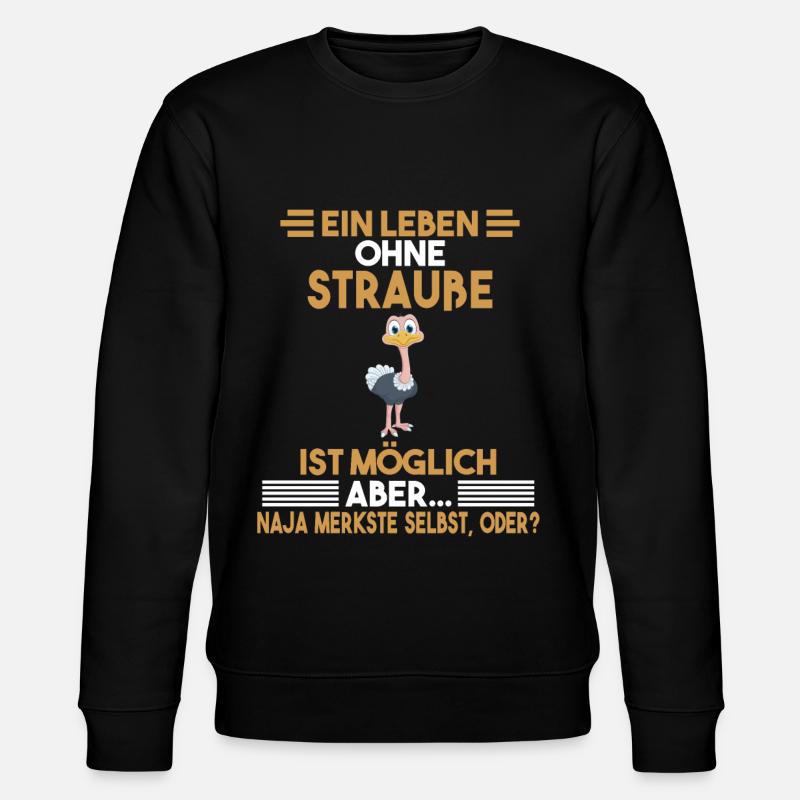 Zootier Strauß - Stanley/Stella Unisex Bio-Sweatshirt CHANGER - Schwarz
