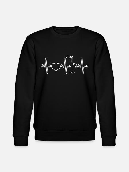 Saxophone Heartbeat - Stanley/Stella CHANGER Unisex Organic Sweatshirt - black