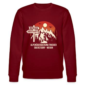 Alpenüberquerung Oberstdorf Meran E5 - Stanley/Stella Unisex Bio-Sweatshirt CHANGER  - Burgunderrot - Vorne - Nik (191cm) & Marisol (170cm)