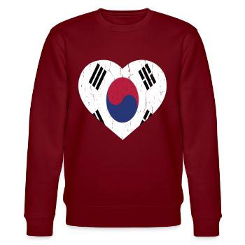 SOUTH KOREA - Stanley/Stella Unisex Bio-Sweatshirt CHANGER  - Burgunderrot - Vorne - Nik (191cm) & Marisol (170cm)