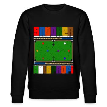 Snooker Halbprofi - Stanley/Stella Unisex Bio-Sweatshirt CHANGER  - Schwarz - Vorne - Nik (191cm) & Marisol (170cm)
