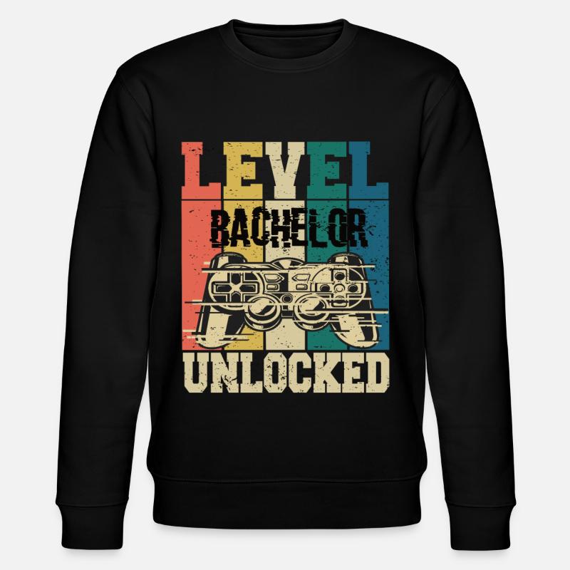 Level Bachelor Unlocked - Stanley/Stella CHANGER Unisex Organic Sweatshirt - black