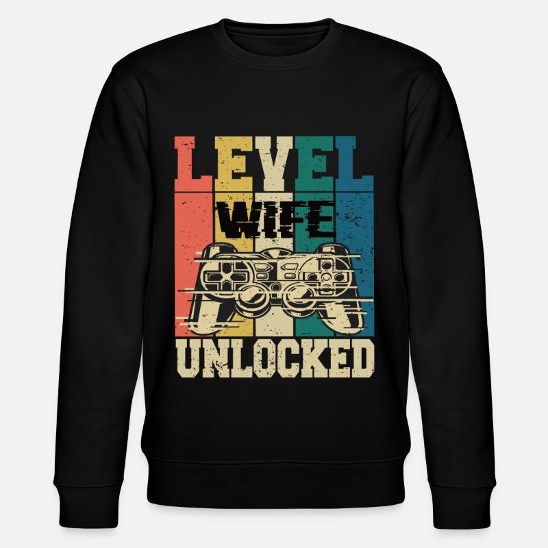 Level Ehefrau Freigeschaltet - Stanley/Stella Unisex Bio-Sweatshirt CHANGER  - Schwarz