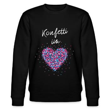 Konfetti im Herzen Karneval Fasching - Stanley/Stella Unisex Bio-Sweatshirt CHANGER  - Schwarz - Vorne - Nik (191cm) & Marisol (170cm)
