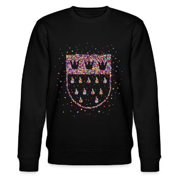 Köln Kölner Wappen Karneval Konfetti - Stanley/Stella Unisex Bio-Sweatshirt CHANGER  - Schwarz - Vorne - Nik (191cm) & Marisol (170cm)