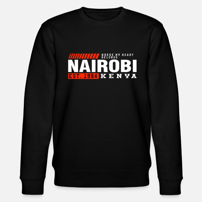 Unique Kenya Gift Idea - Stanley/Stella CHANGER Unisex Organic Sweatshirt - black