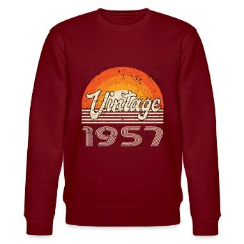 Vintage 1957 Anniversaire Rétro - Sweat bio CHANGER Stanley/Stella Unisexe - bordeaux - Devant - Nik (191cm) & Marisol (170cm)