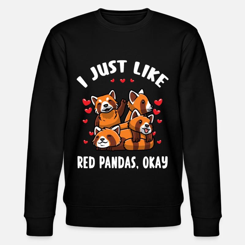 Kawaii Red Panda - Stanley/Stella CHANGER Unisex Organic Sweatshirt - black
