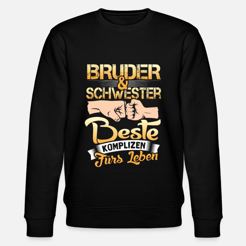 Bruder und Schwester beste Komplizen - Stanley/Stella Unisex Bio-Sweatshirt CHANGER  - Schwarz