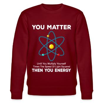 You Matter You Energy Drôle Physicien Physique - Sweat bio CHANGER Stanley/Stella Unisexe - bordeaux - Devant - Nik (191cm) & Marisol (170cm)