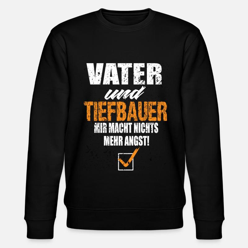 Vater und Tiefbauer - Stanley/Stella Unisex Bio-Sweatshirt CHANGER  - Schwarz