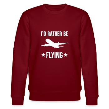 Flugzeug Pilot Flughafen fliegen Flieger Geschenk - Stanley/Stella Unisex Bio-Sweatshirt CHANGER  - Burgunderrot - Vorne - Nik (191cm) & Marisol (170cm)
