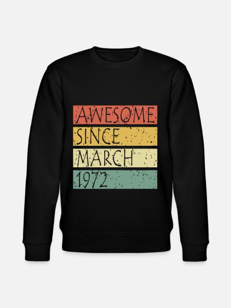 March 1972 Born - Stanley/Stella CHANGER Unisex Organic Sweatshirt - black