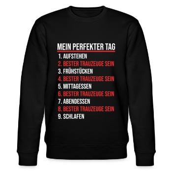 Trauzeuge - Stanley/Stella Unisex Bio-Sweatshirt CHANGER  - Schwarz - Vorne - Nik (191cm) & Marisol (170cm)