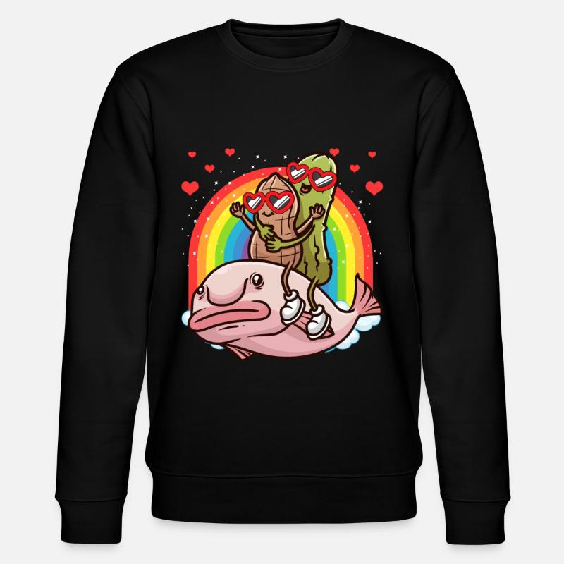 Erdnuss Und Gurke Blobfisch Essiggurke - Stanley/Stella Unisex Bio-Sweatshirt CHANGER  - Schwarz