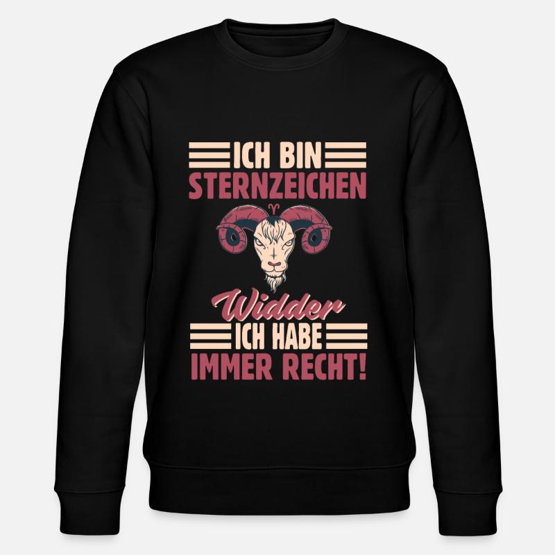 Sternzeichen Widder - Stanley/Stella Unisex Bio-Sweatshirt CHANGER  - Schwarz