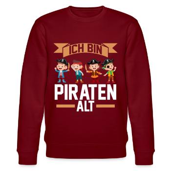 Pirat Vierter Geburtstag Vier Jahre Kindergeburtst - Stanley/Stella Unisex Bio-Sweatshirt CHANGER  - Burgunderrot - Vorne - Nik (191cm) & Marisol (170cm)