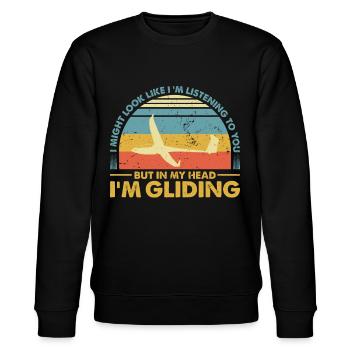Glider Glider Vintage Glider Retro - Stanley/Stella CHANGER Unisex Organic Sweatshirt - black - Front - Nik (191cm) & Marisol (170cm)