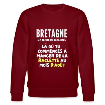 Bretagne définition humour raclette - Sweat bio CHANGER Stanley/Stella Unisexe - bordeaux - Devant - Nik (191cm) & Marisol (170cm)