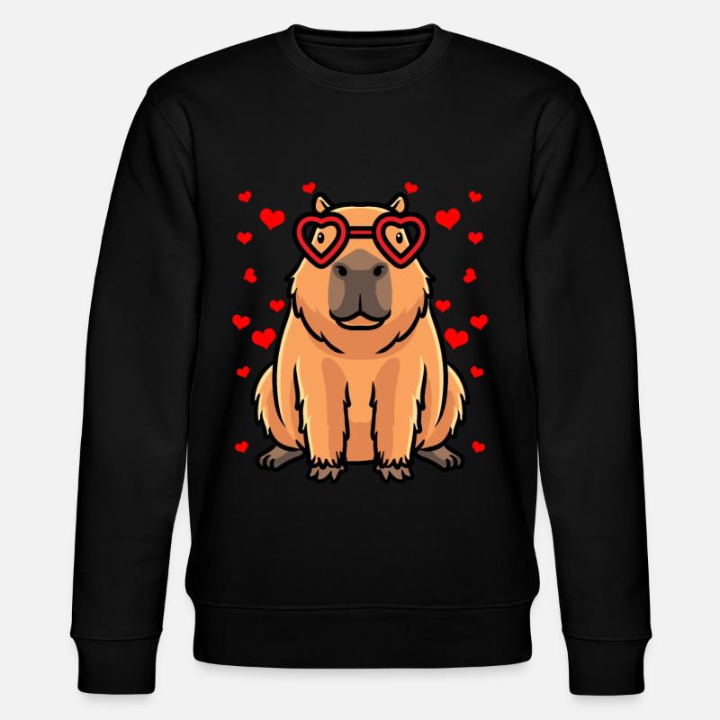 Capybara Cœur Animal Capybara - Sweat bio CHANGER Stanley/Stella Unisexe - noir