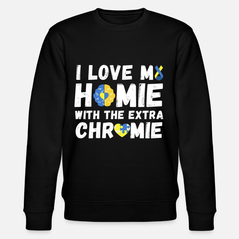 Down-Syndrom-Bewusstsein - Stanley/Stella Unisex Bio-Sweatshirt CHANGER  - Schwarz